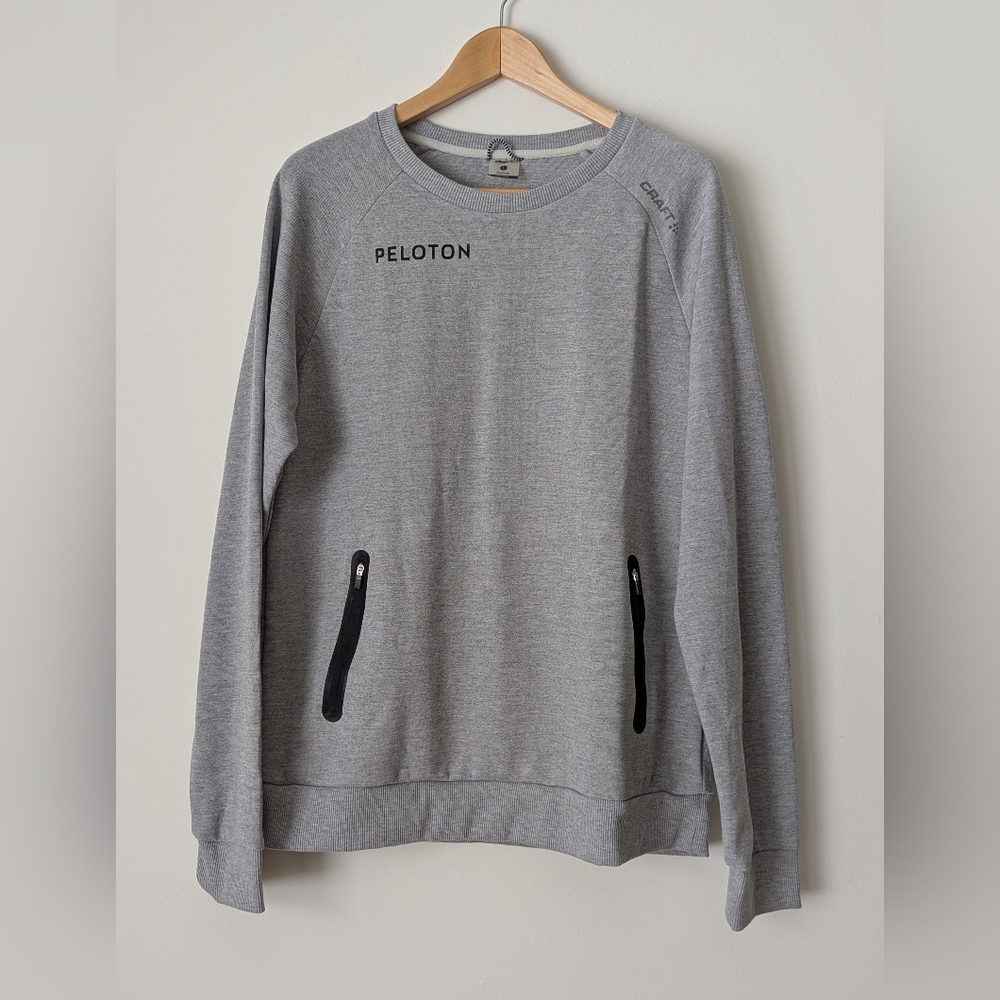 NWOT Peloton CRAFT Emotion Crew Neck Sweatshirt Gray Large Mens